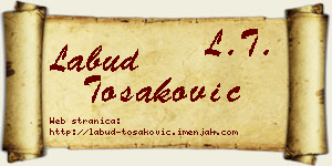 Labud Tošaković vizit kartica